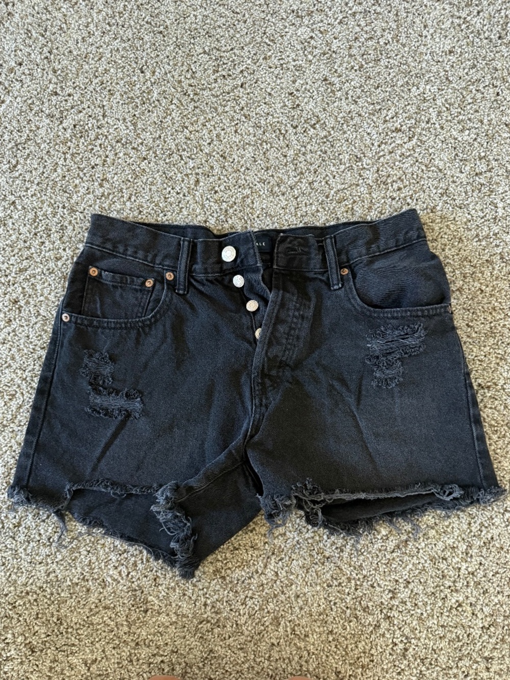 Aeropostale black denim distressed jean shorts sz 10